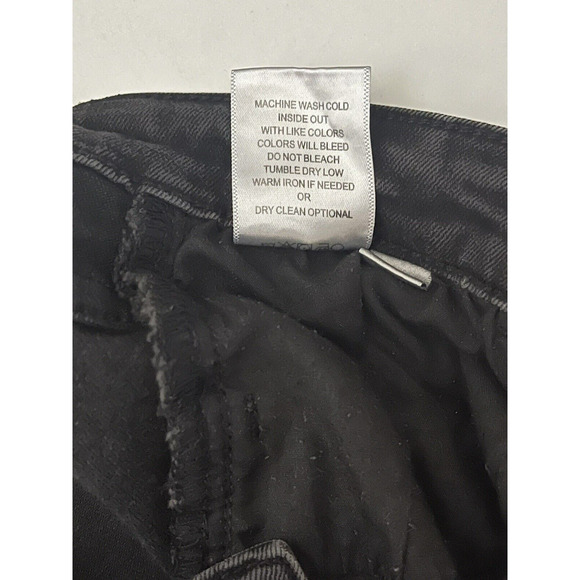 Vervet High Rise Straight Leg Crop Jeans Raw Hem Black Distressed Size 27 - Picture 11 of 11